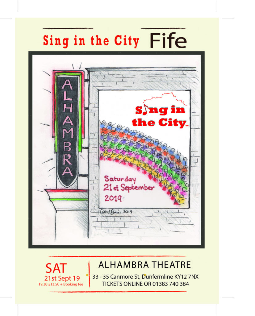 Poster for Sing in the City Fife at the Alhambra Theatre